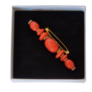 BROCHE CUENTAS CORAL