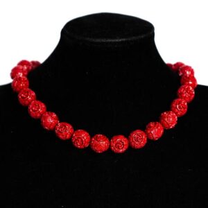 COLLAR BOLA ROSA BURDEOS