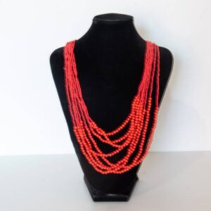 COLLAR BOLAS ROJO LARGO VERANO
