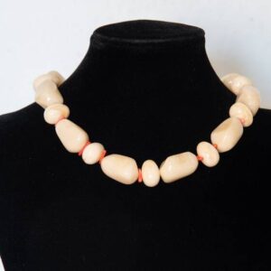 COLLAR PIEDRA HUESO CORAL