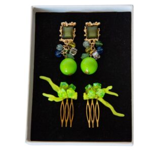 CONJUNTO PENDIENTES Y PEINECILLOS LIMA