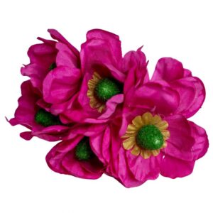 RAMILLETE FLAMENCA AMAPOLA FUCSIA