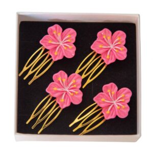 PEINECILLOS FLOR TROPICAL FUCSIA