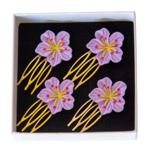 PEINECILLOS FLOR TROPICAL LILA