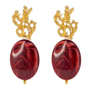 PENDIENTES CORAL BURDEOS