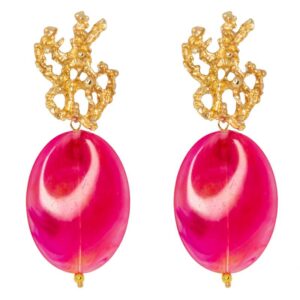 PENDIENTES CORAL FUCSIA