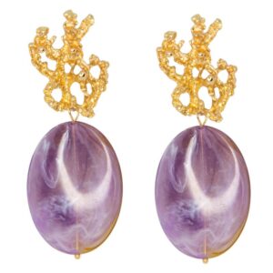 PENDIENTES CORAL LILA