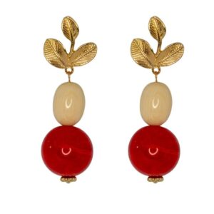 PENDIENTES FERIA ROJO MARMOL